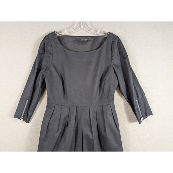 Marc New York Andrew Marc Dress Womens Size 8/10 Black 3/4 Sleeve Goth Stretch - Picture 4 of 10